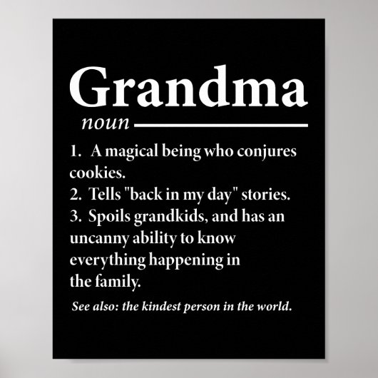 Oma definitie grappige oma's poster (Voorkant)