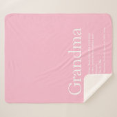 Oma Definitie Roze Modern Plezierig Sherpa Deken (Voorkant (horizontaal))