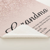 Oma definitie script roze goud glitters sherpa deken (3/4)