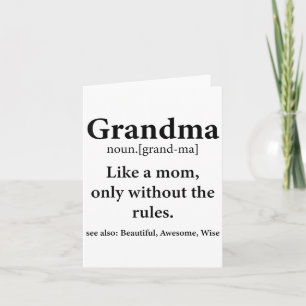 Oma definitie zoals moeder zonder regels grappig g kaart