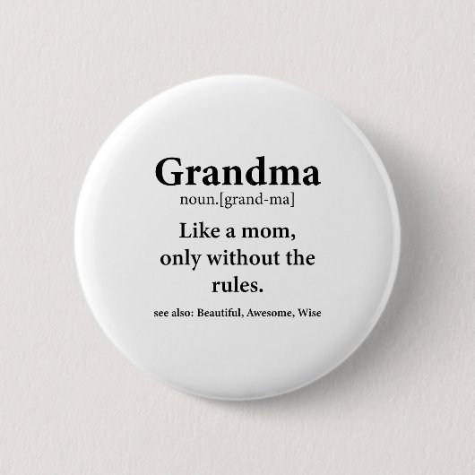 Oma-definitie zoals moeder zonder regels grappig O Ronde Button 5,7 Cm (Voorkant)