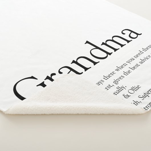 Oma Definition Black en White Modern Fun Sherpa Deken (3/4)