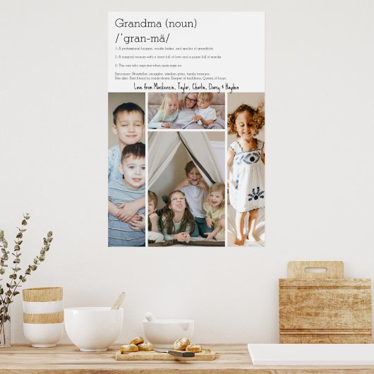 Oma Definition Gepersonaliseerde 4 foto collage Poster (Keuken)