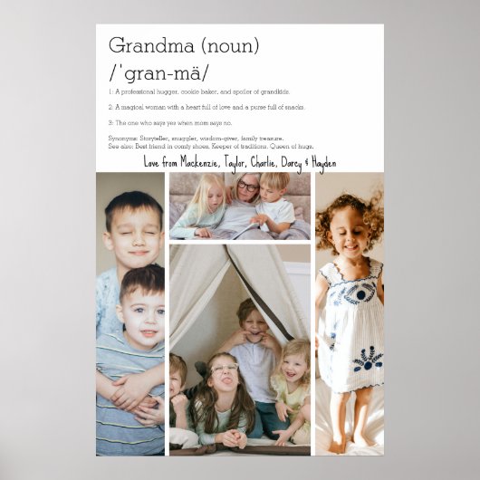 Oma Definition Gepersonaliseerde 4 foto collage Poster (Voorkant)