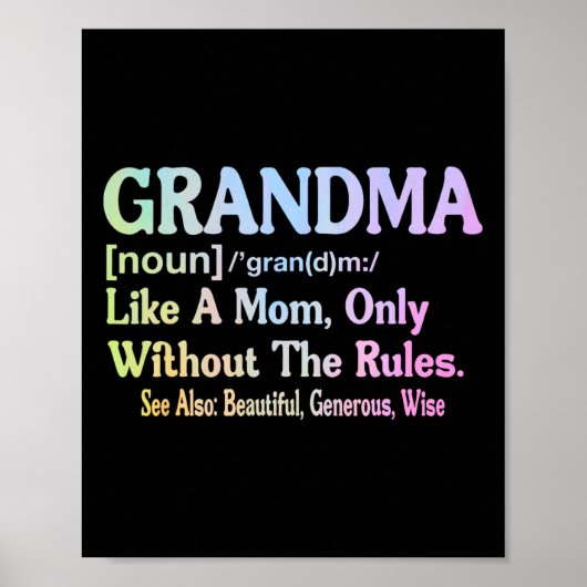 Oma Definition Grappig Gezegde voor oma Mo Poster (Voorkant)
