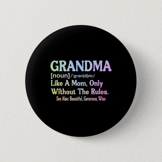 Oma Definition Grappig Gezegde voor oma Mo Ronde Button 5,7 Cm (Voorkant)