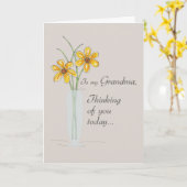 Oma, denk aan jullie twee bloemen. kaart (Gele Bloem)