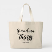 Oma Dingen Custom Gift van kleinkinderen Grote Tote Bag (Achterkant)
