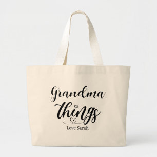 Oma Dingen Custom Gift van kleinkinderen Grote Tote Bag