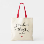 Oma Dingen Custom Gift van kleinkinderen Tote Bag (Achterkant)
