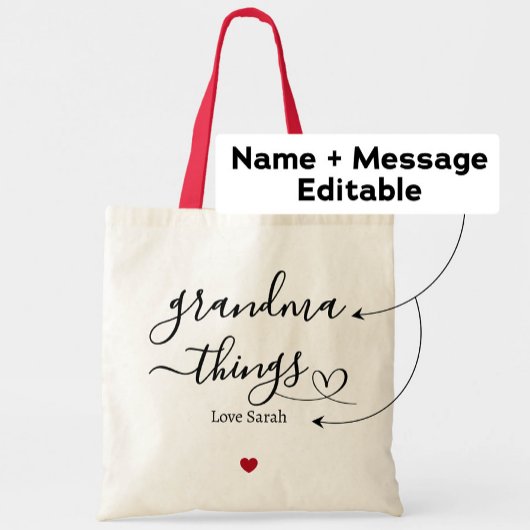 Oma Dingen Custom Gift van kleinkinderen Tote Bag