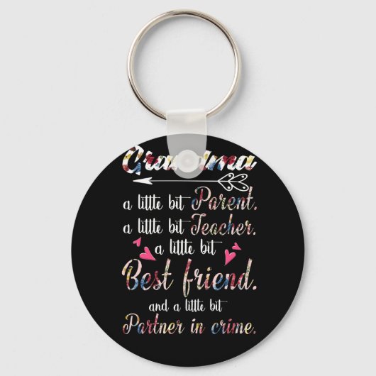 Oma een klein beetje ouder een beetje leraar sleutelhanger (Voorkant)