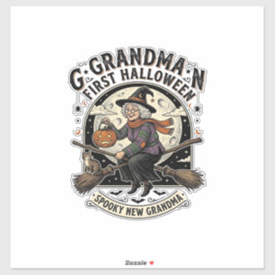 Oma eerste Halloween vintage heks shirt_1 Sticker