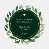 Oma eerste kerstfoto vakantiepatroon metalen ornament (Achterkant)