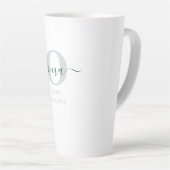 Oma Elegant Script Monogram Green White Latte Mok (Rechterhoek)