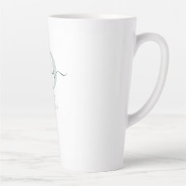 Oma Elegant Script Monogram Green White Latte Mok