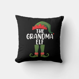 Oma Elf bijpassende gezinsgroep Kerstfeest  Kussen