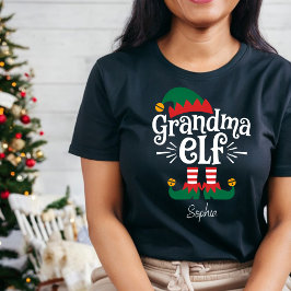 Oma Elf Funny Elf Matching Christmas Gift T-shirt