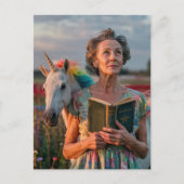 Oma en haar eenhoorn briefkaart (Voorkant)