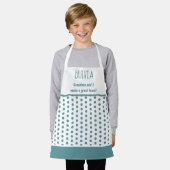 Oma en kind turquoise keukenambachtsschort schort (Gedragen)