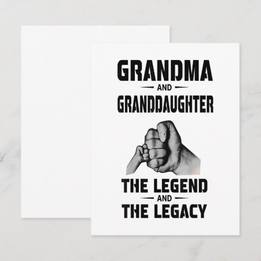 Oma en kleindochter Legende en Erfenis Kaart (Voorkant / Achterkant)