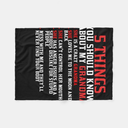 Oma en kleinkinderen fleece deken (Voorkant (Horizontaal))