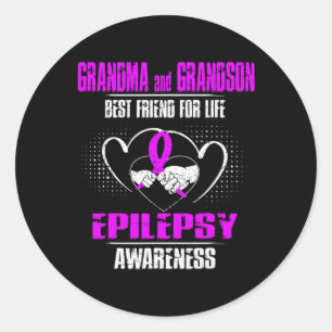 OMA EN KLEINZOON BESTE VRIEND VAN HET LEVEN EPILEP RONDE STICKER