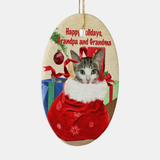 Oma en Oma's kerstversiering Keramisch Ornament (Rechts)