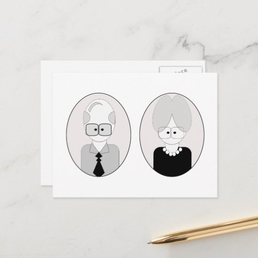 Oma en opa-dag - Koppel Briefkaart (Voorkant / Achterkant in situ)