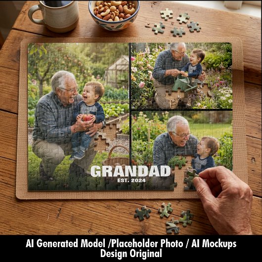 Oma en opa-dag Opa-foto-cadeau Legpuzzel