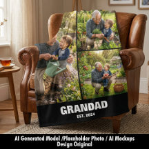Oma en opa-dag Opa fotodeken cadeau