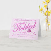 Oma en opa-dag Roze Veer Stoffer Kaart (Gele Bloem)
