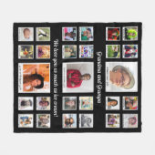 Oma en opa familie foto collage fleece deken (Voorkant (Horizontaal))