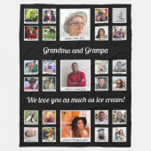 Oma en opa familie foto collage groot fleece deken (Voorkant)
