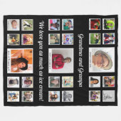 Oma en opa familie foto collage groot fleece deken (Voorkant (Horizontaal))