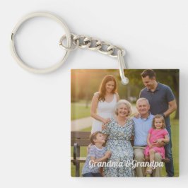 Oma en opa foto aandenken sleutelhanger