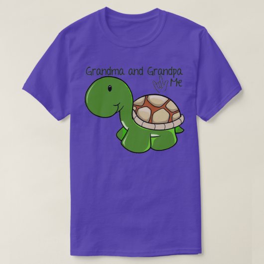 Oma en opa houden van mij schildpad ILY T-shirt (Design voorkant)