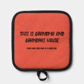 Oma en opa huis ovenwanten pannenlap (Voorkant)