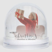 Oma en opa kleinkinderen foto's Kerstmis Sneeuwbol (Voorkant)