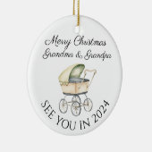 Oma en opa om nieuwe baby aankondiging keramisch ornament (Rechts)