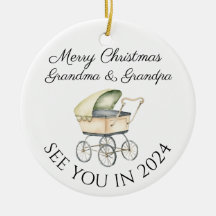 Oma en opa om nieuwe baby aankondiging