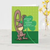 Oma en opa, St. Patrick's Day Monkey Kaart (Gele Bloem)