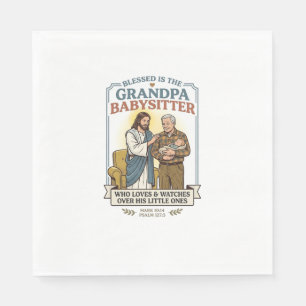 Oma en opa van Jezus babysitten humor T-shirt gelo Servet