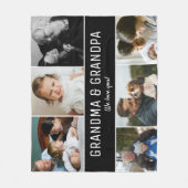 Oma en opa we houden van je Fotocollage Fleece Deken (Voorkant)