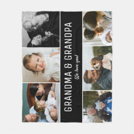 Oma en opa we houden van je Fotocollage Fleece Deken
