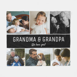 Oma en opa we houden van je Fotocollage Fleece Deken