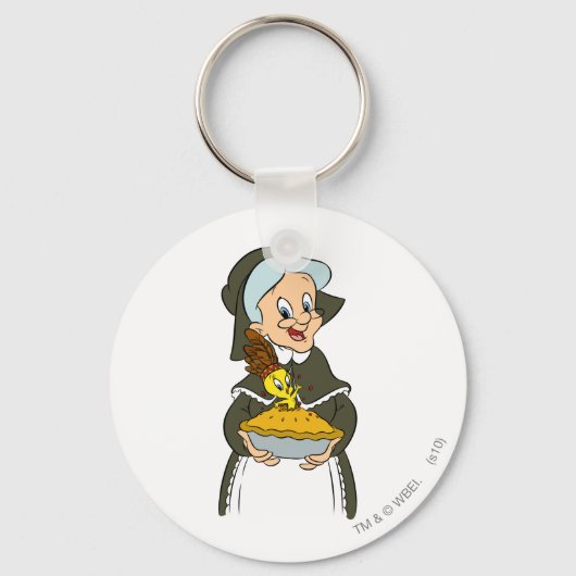 Oma en TWEETY™ Taart Sleutelhanger (Voorkant)