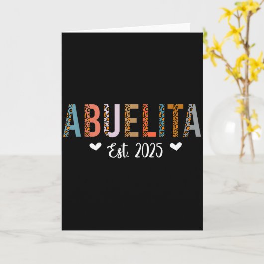 Oma Est 2025 Schattige Oma Luipaardprint Chris Kaart (Gele Bloem)