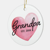 Oma Est datum aquarel hart Kerstmis Keramisch Ornament (Links)