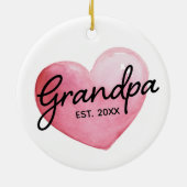 Oma Est datum aquarel hart Kerstmis Keramisch Ornament (Achterkant)